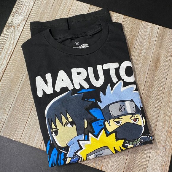 Naruto Shippuden Chibi Sasuke Hatake T-Shirt Size M Graphic Print Anime Manga 1 - Picture 9 of 11